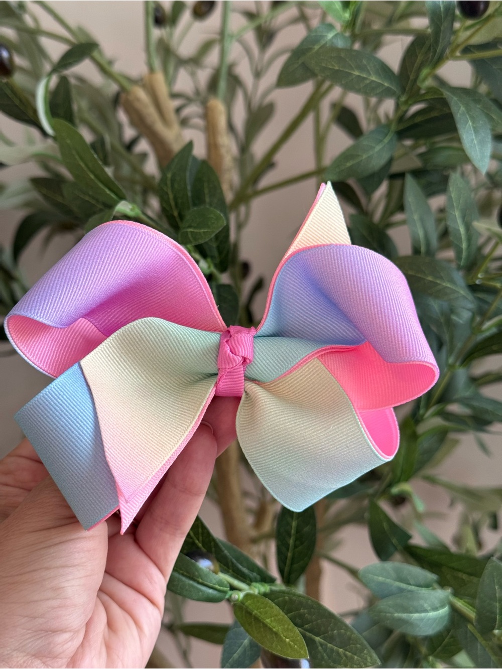 Pastel Rainbow Hair Bow
